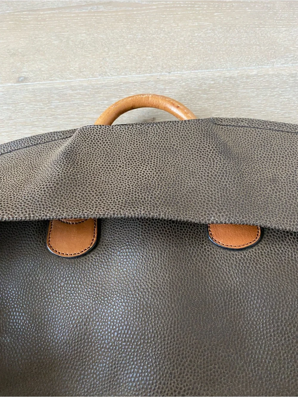 Jack Georges brown leather travel garment suit dress bag modern designer